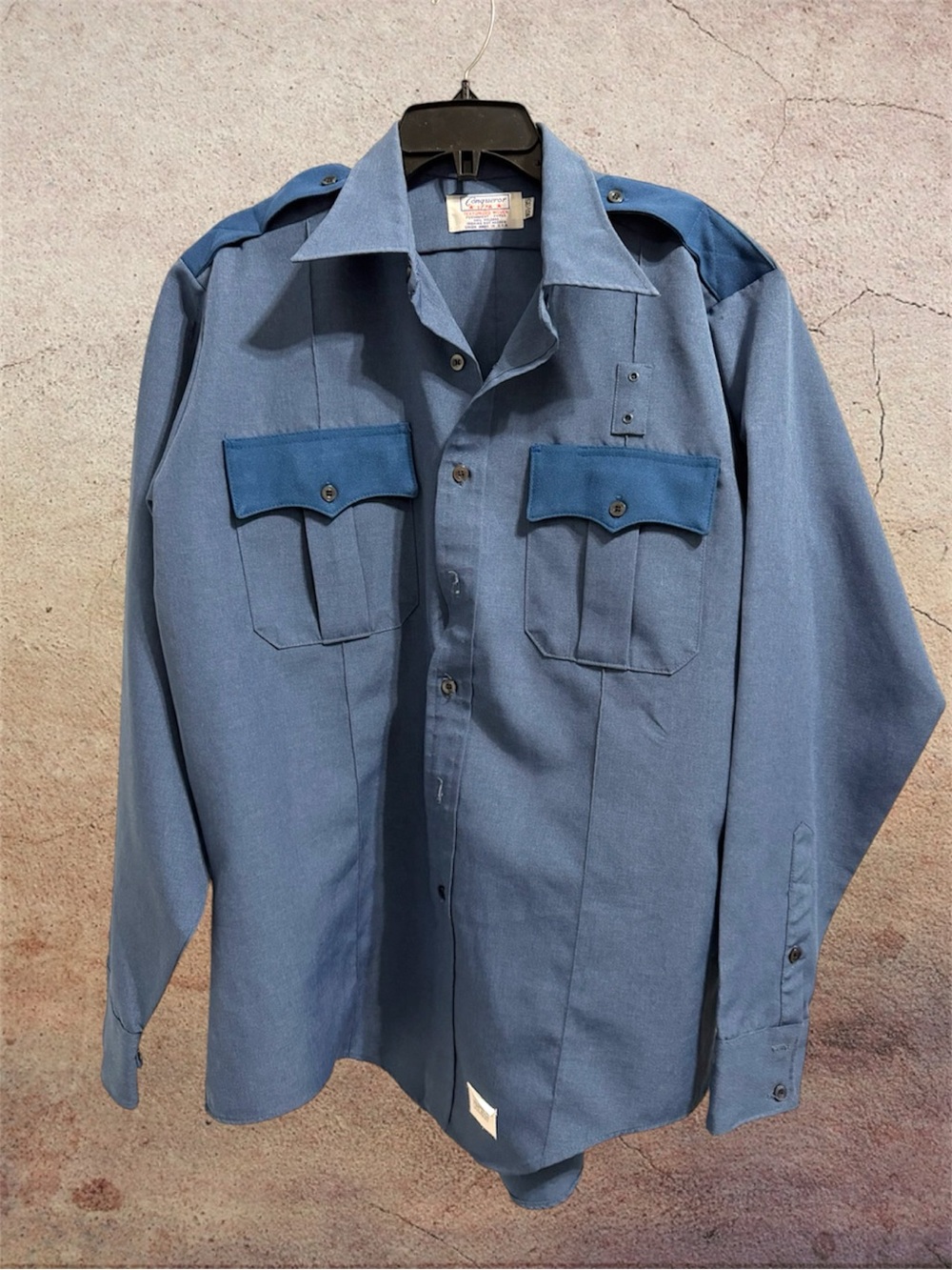 Conqueror 1776 Texturized Men's Military-Style Button Front Field Jacket in Blue